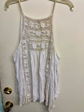 Free People White Boho Tank/Tunic
